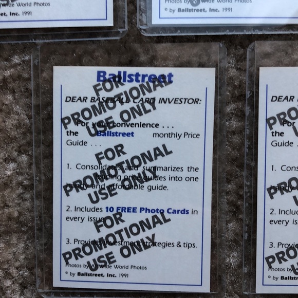 1991 BALLSTREET JOE MONTANA RARE PROMO CARDS - Picture 10 of 11